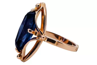 Originalus 14k rožinio aukso vintage Sapyras Žiedas Vintažiniai papuošalai vrc047r